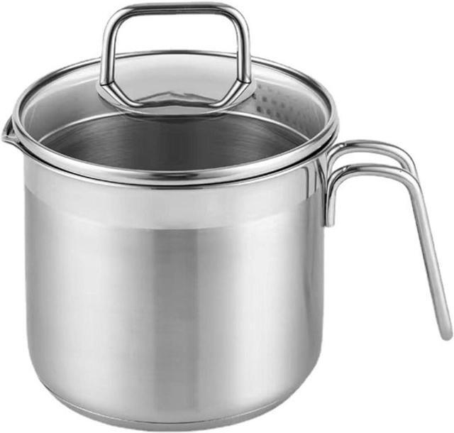 Main image of Stainless Steel Saucepan With Glass Lid, Sauce Pan, 2.5 Quart Cooking Pot, Perfect For Boiling Milk, Sauce, Gravies, Pasta, Noodles