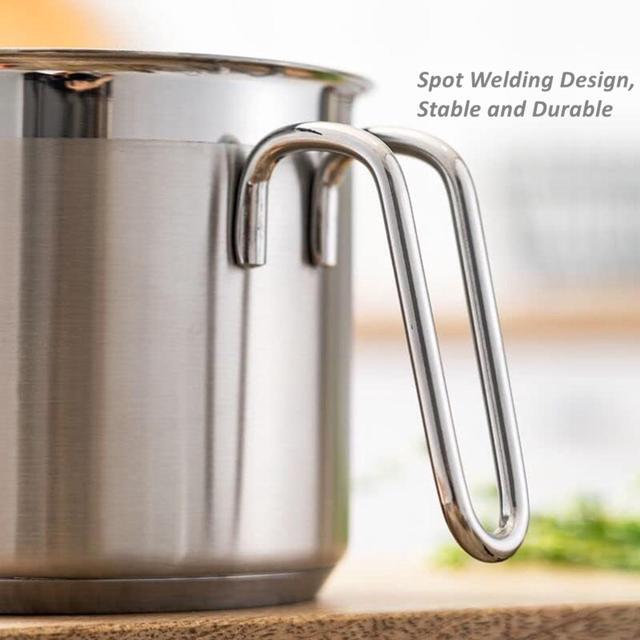 Alt view image 4 of 6 - Stainless Steel Saucepan With Glass Lid, Sauce Pan, 2.5 Quart Cooking Pot, Perfect For Boiling Milk, Sauce, Gravies, Pasta, Noodles