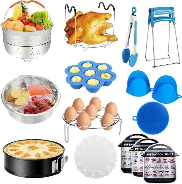 Main image of Accessories for Instant Pot, 73 PCS Accessories for Pressure Cooker for 5/6/8 Qt Electric Pressure Cooker -2 Steamer Baskets, Steamer Rack, Non-stick Springform Pan, Egg Rack