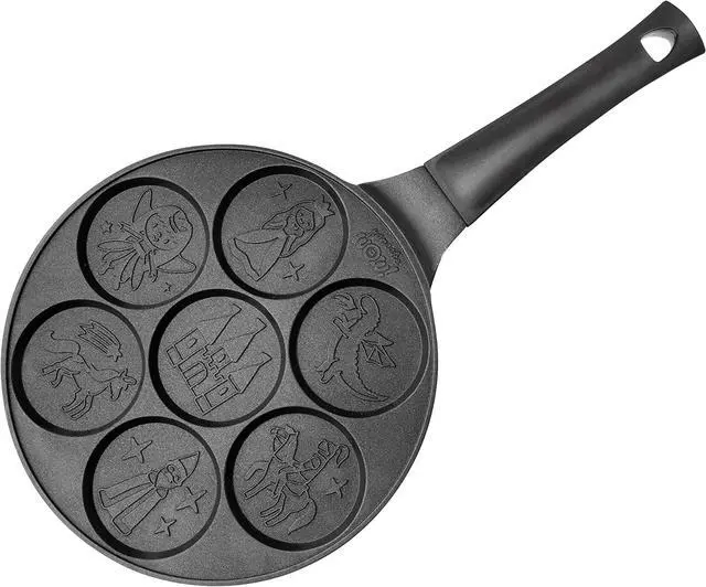 Alt view image 2 of 7 - CucinaPro Fantasy Friends Mini Pancake Pan - Nonstick Griddle for Breakfast Magic, Featuring a Princess Castle & More, 7 Unique Flapjacks