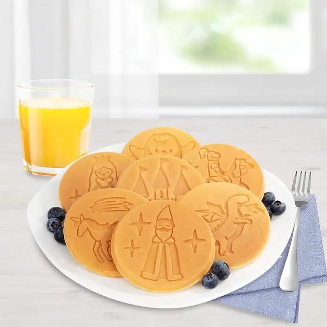 Alt view image 7 of 7 - CucinaPro Fantasy Friends Mini Pancake Pan - Nonstick Griddle for Breakfast Magic, Featuring a Princess Castle & More, 7 Unique Flapjacks