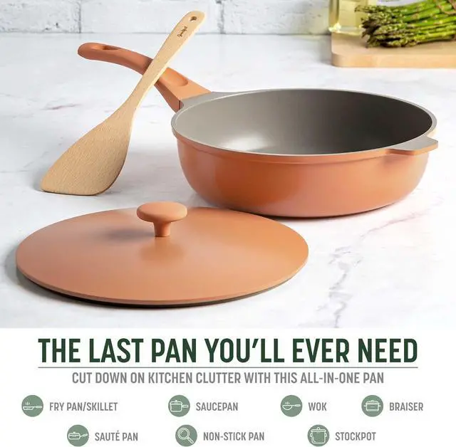 Alt view image 2 of 7 - Goodful All-in-One Pan, Multilayer Nonstick, High-Performance Cast Construction, Multipurpose Design Replaces Multiple Pots and Pans, Dishwasher Safe Cookware, 11-Inch, 4.4-Quart Capacity, Terracotta