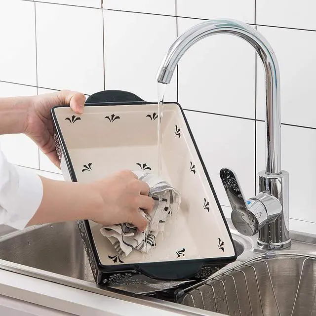 Alt view image 2 of 3 - Casserole Dish Baking Dish Ceramic Baking Pan, 9x13 Baking Pan, Nonstick Baking Dishes for oven, Lassagne Pan, Casserole Dishes with handles, for Kitchen, Black