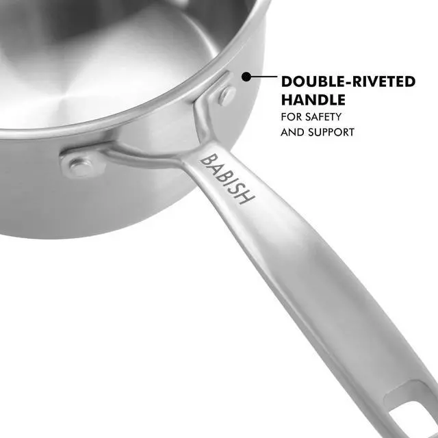 Alt view image 4 of 7 - Babish Stainless Steel 3.5qt Triply Professional Grade Sauce Pan