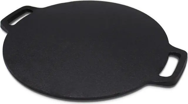 Main image of 12.6-Inch Cast Iron Roti Tawa, Double Handled Cast Iron Crepe Pan for Dosa, Tortillas