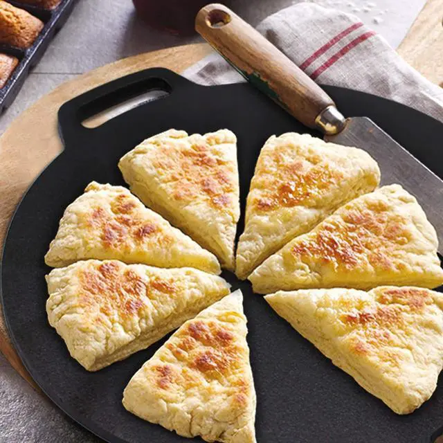 Alt view image 7 of 7 - 12.6-Inch Cast Iron Roti Tawa, Double Handled Cast Iron Crepe Pan for Dosa, Tortillas