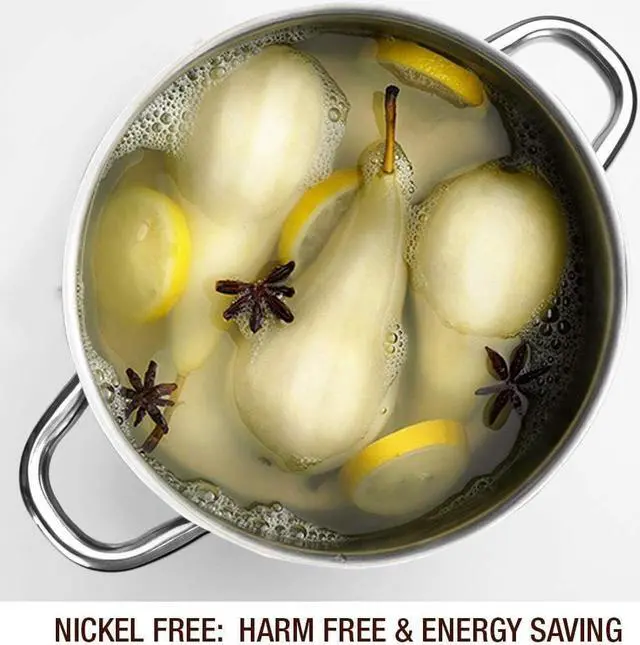 Alt view image 3 of 7 - HOMICHEF Small Stock Pot 4 Quart Nickel Free Stainless Steel - 4 Qt Stockpot With Lid - Induction Pot