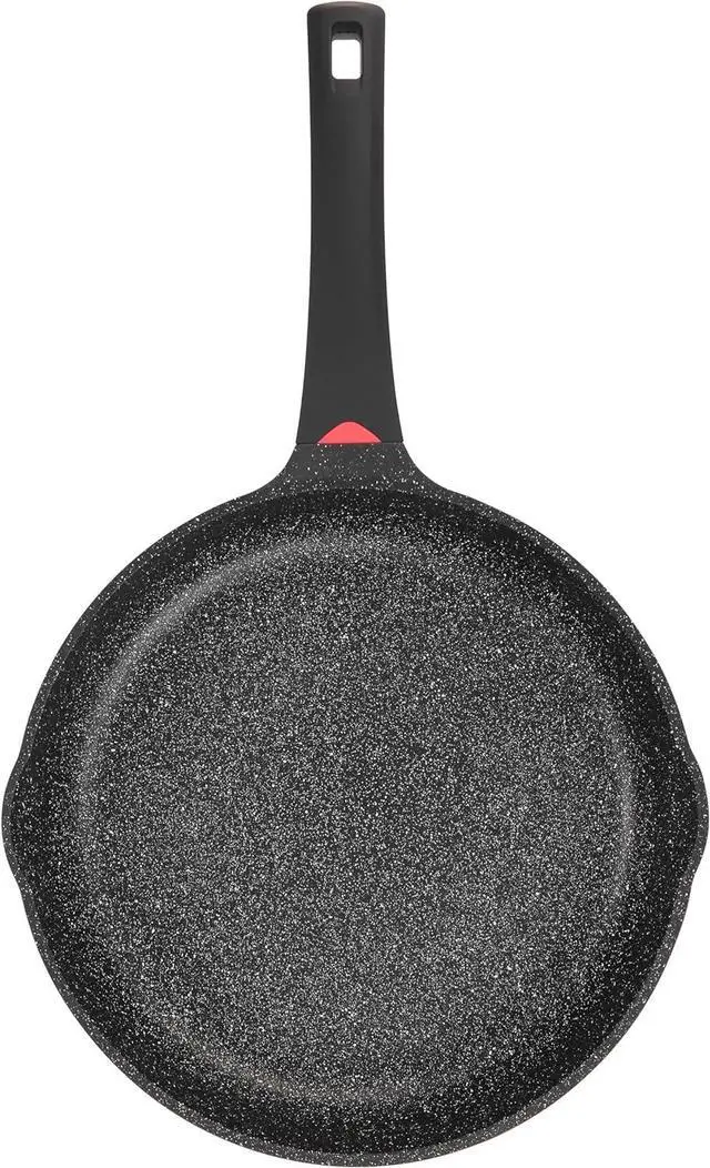 Alt view image 5 of 7 - 9.5 Inch Non Stick Frying Pans Granite Coated with Pour Spout - 1.9 Quart Skillet with Comfortable Stay Cool Grip Handle - Induction Compatible Non Toxic PFOA Free Ceramic Pan (Black)