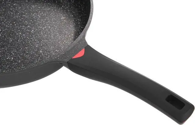 Alt view image 6 of 7 - 9.5 Inch Non Stick Frying Pans Granite Coated with Pour Spout - 1.9 Quart Skillet with Comfortable Stay Cool Grip Handle - Induction Compatible Non Toxic PFOA Free Ceramic Pan (Black)