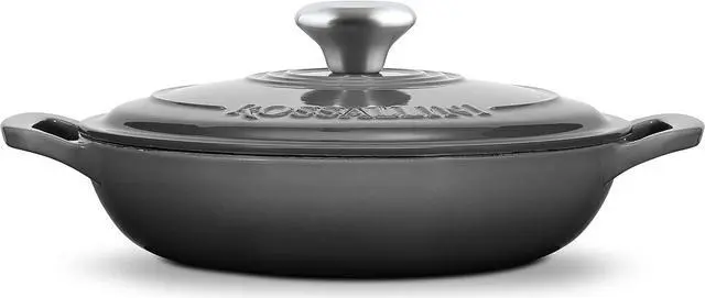 Alt view image 2 of 5 - Signature Enameled Cast Iron Braiser, Non-Stick Serving Pot with Tight Fitting Lid for Perfect Roasting, Baking, Sauteing, Searing, and Pan Frying | 1.5Q (1.4L) - Oyster Grey