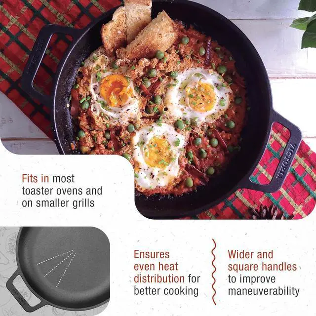 Alt view image 4 of 7 - Victoria Cast Iron Round Skillet with Double Loop Handles, Made in Colombia, 10 Inches