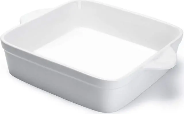 Main image of Sweese 8x8 inch Square Porcelain Baking Dish with Double Handles - Non-Stick Oven Casserole Pan for Brownie, Lasagna, Roasting - Great for Serving or Cooking