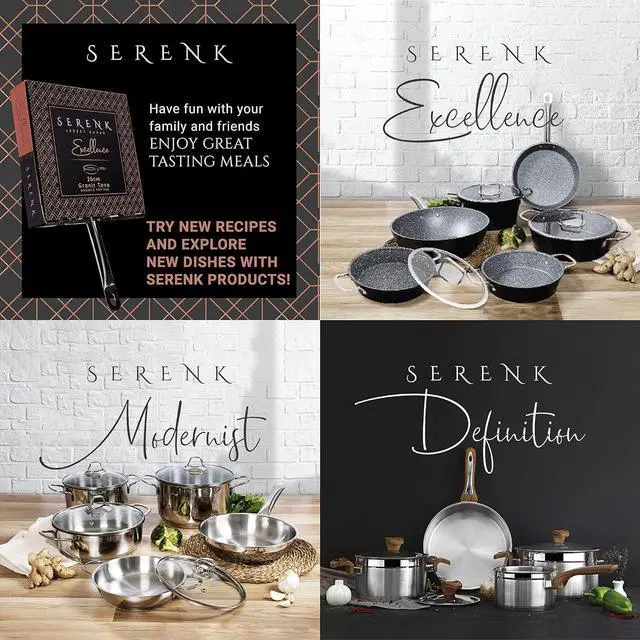 Alt view image 7 of 7 - serenk Excellence Granite Egg Pan, PFOA Free Frying Pan, Extra Thick Bottom Non Stick Fry Skillet, 1.8 in 1.5 qt Omelette Pan with Glass Lid, Oven and Dishwasher Safe (10.23in 60.86oz)