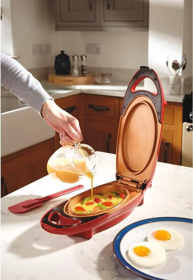 Alt view image 5 of 6 - Candora Red Copper 5 Minute Chef Electric Frying Pan Smokeless Nonstick Pan Steak