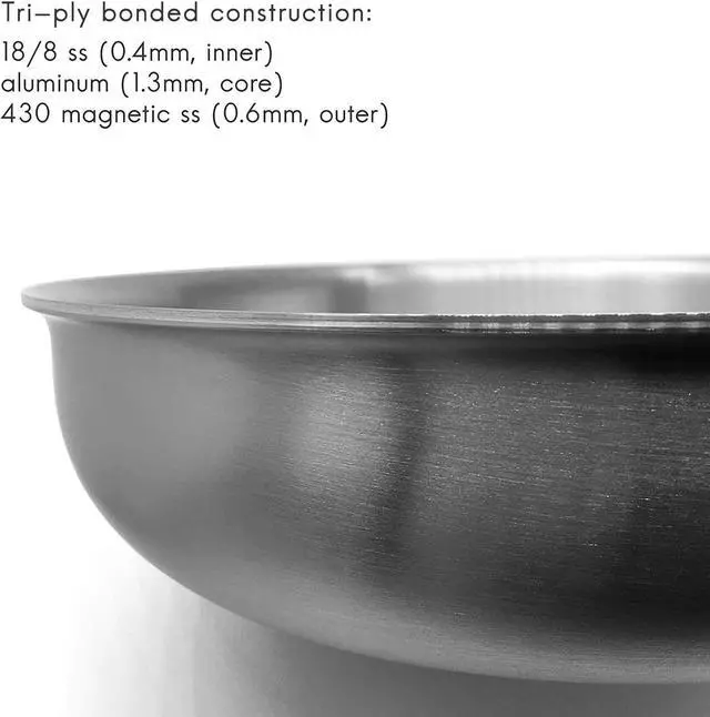 Alt view image 5 of 7 - Fortune Candy 8-Inch Fry Pan with Lid, 3-ply Skillet, 18/8 Stainless Steel, Dishwasher Safe, Induction Ready, Silver