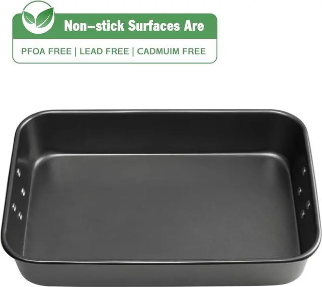 Alt view image 4 of 7 - Lasagna Pan, 15x10x3 Inch Baking Pan for Oven, Nonstick Roasting Pan with Handles, Deep Baking Dish for Brownie, Heavy Duty Rectangular Cake Pan