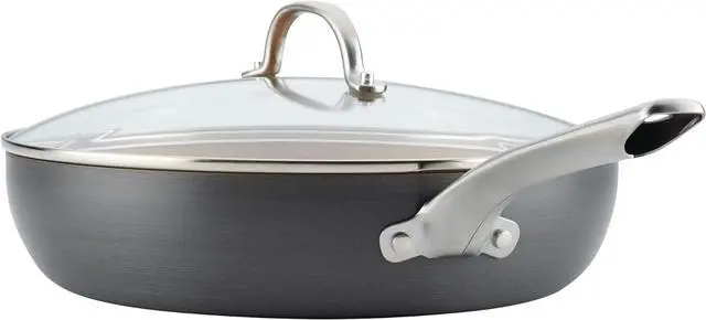 Alt view image 7 of 7 - Ayesha Curry Home Collection Hard Anodized Nonstick Cookware Pots and Pans Set, 9 Piece, Charcoal Gray