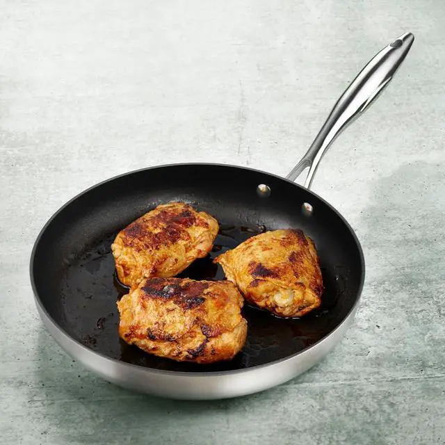 Alt view image 4 of 7 - Scanpan CX+ 11" Fry Pan - Stratanium Plus Nonstick - 5-ply Stainless Steel