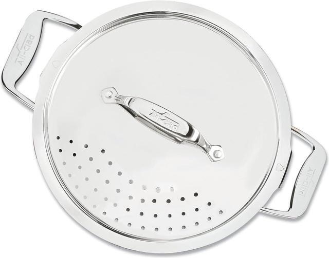 Alt view image 4 of 7 - All-Clad Simply Strain Stainless Steel Multipot with Straining Lid, 6-Quart, Induction, Oven Broiler Safe 600F, Strainer, Pasta Strainer with Handle, Steamer Pot, Cookware, Home, Pots and Pans, Silver