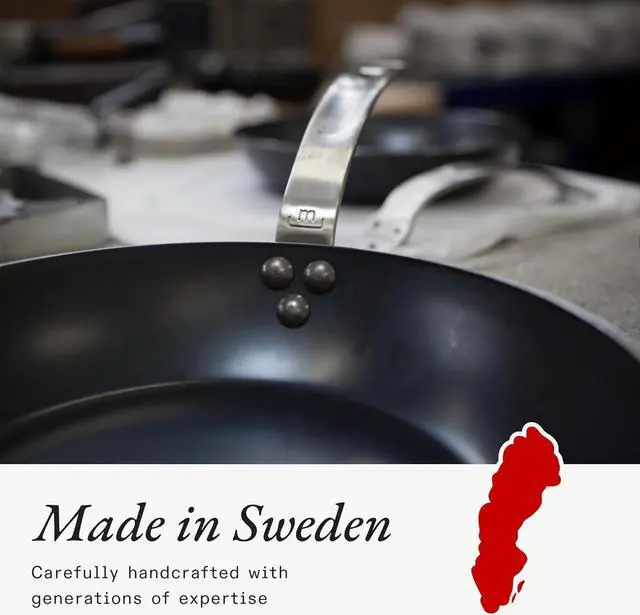 Alt view image 7 of 7 - Made In Cookware - Seasoned 10" Blue Carbon Steel Frying Pan - (Like Cast Iron, but Better) - Professional Cookware - Crafted in Sweden - Induction Compatible