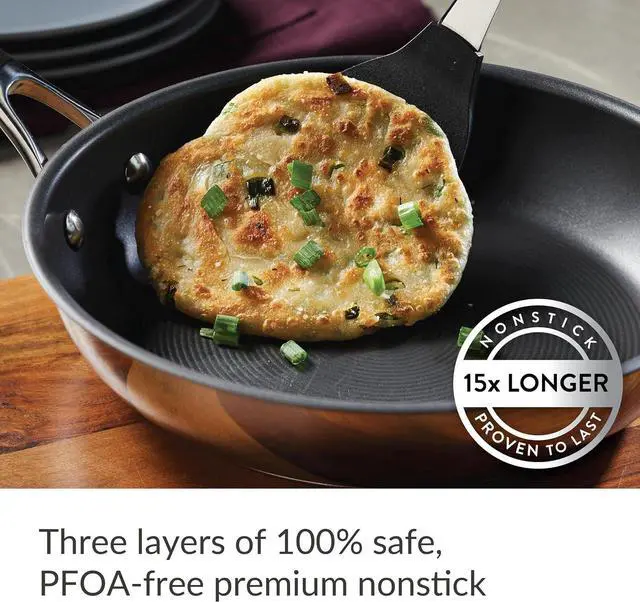 Alt view image 5 of 7 - Circulon Momentum Stainless Steel Nonstick Cookware Set with Glass Lids, 11-Piece Pot and Pan Set, Stainless Steel