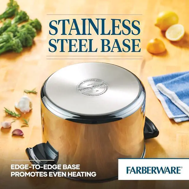 Alt view image 5 of 6 - Farberware Classic Stainless Steel 8-Quart Stockpot with Lid, Stainless Steel Pot with Lid, Silver