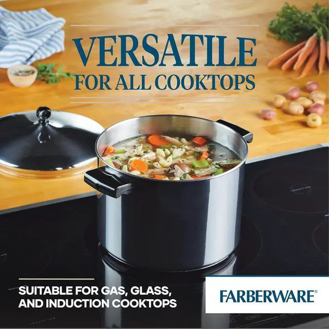 Alt view image 3 of 6 - Farberware Classic Stainless Steel 8-Quart Stockpot with Lid, Stainless Steel Pot with Lid, Silver