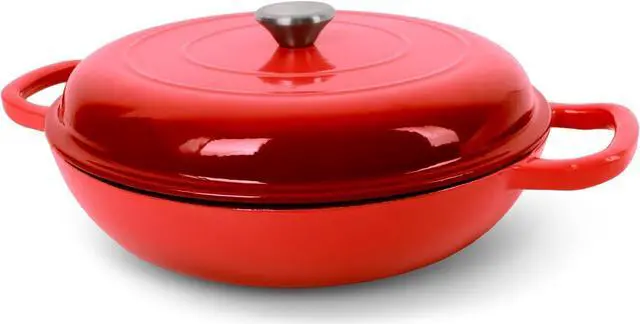 Main image of Enameled Cast Iron Dutch Oven, 3.8 Quart Dutch Oven Pot with Lid, Non Stick Dutch Oven Cast Iron Pot, Round Oven Safe up to 500°F, Use for Marinate, Cook, Bake and Serve  Gradient Red