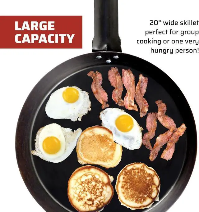 Alt view image 6 of 6 - Camp Chef Lumberjack Skillet - Large, Non-Stick Skillet Pan - Perfect for Camping & Outdoor Cooking - 20"