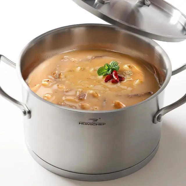 Main image of HOMI CHEF Matte Polished NICKEL FREE Stainless Steel 3.5 QT Stock Pot with Lid (No Toxic Non Stick Coating, 8.5 Inch Straight Sided) - Cookware Set - Cookware Pots And Pans Sets Cookware Sets