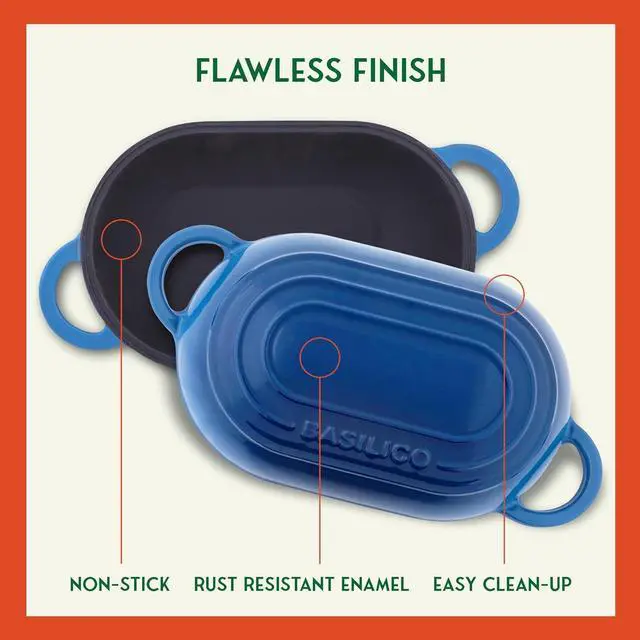 Alt view image 5 of 7 - Enameled Cast Iron Bread Oven (Blue), Non-Stick Single Loaf Cast Iron Bread Pan with Lid, Easy Homemade Sourdough Dutch Oven with Lid, Oven-Safe Artisan Bread Baking Pan, Cast Iron Loaf Pan with Lid