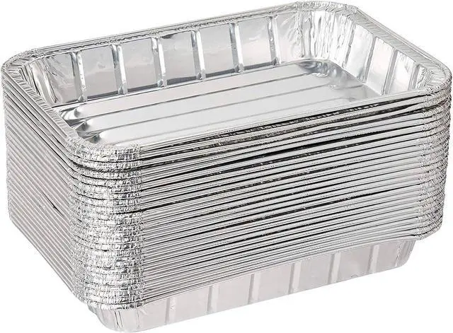 Alt view image 3 of 5 - Disposable Small Aluminum Broiler Pan - 8.75" x 6.25" (100)