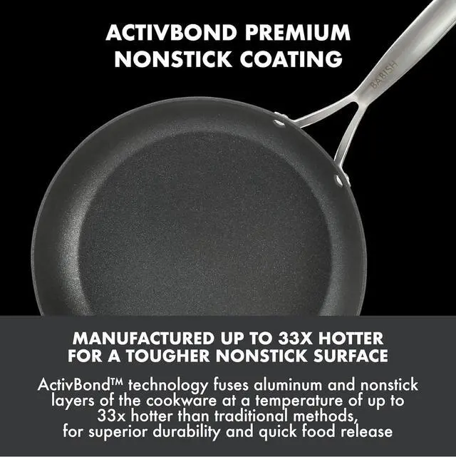 Alt view image 4 of 7 - Babish 10 Piece Hard Anodized Laser Titanium Forever Non Stick Technology Durable Pots and Pans Cookware Set - Black