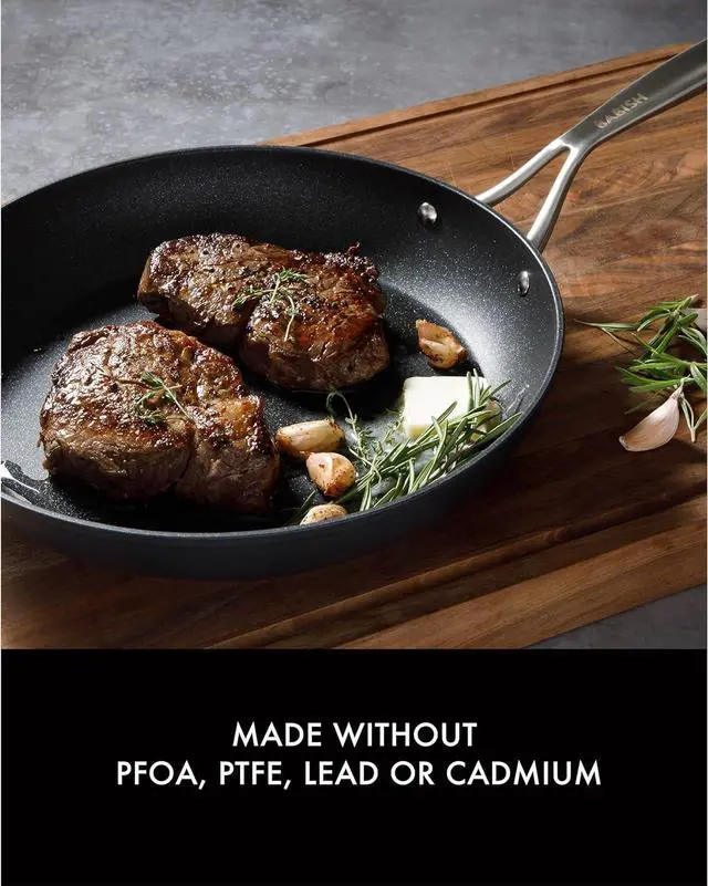 Alt view image 5 of 7 - Babish 10 Piece Hard Anodized Laser Titanium Forever Non Stick Technology Durable Pots and Pans Cookware Set - Black