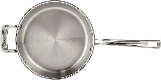 Alt view image 3 of 7 - Cuisinart MCP33-24HN MultiClad Pro Stainless 3-1/2-Quart Saute with Helper and Cover Skillet, 3.5-Quart, Sauté Pan w/Helper & Cover