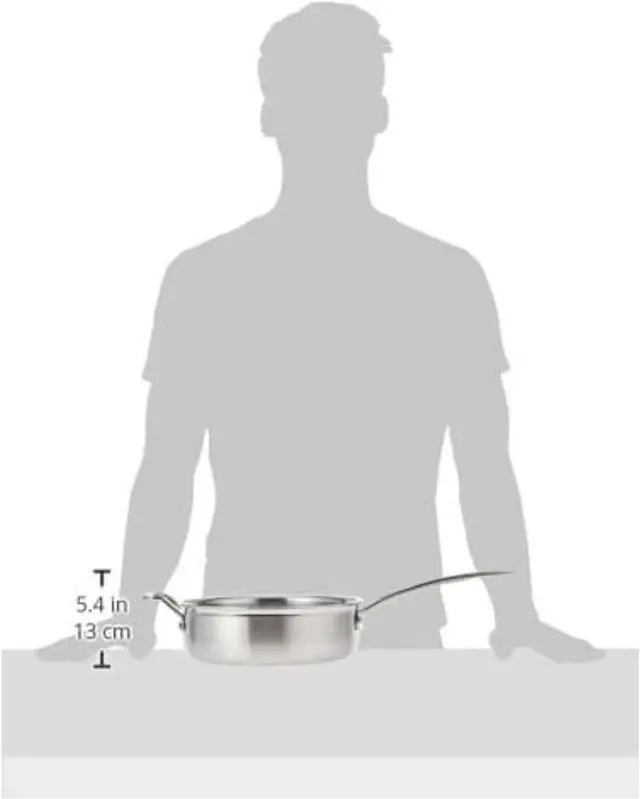 Alt view image 5 of 7 - Cuisinart MCP33-24HN MultiClad Pro Stainless 3-1/2-Quart Saute with Helper and Cover Skillet, 3.5-Quart, Sauté Pan w/Helper & Cover