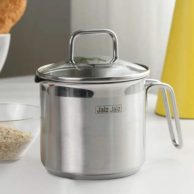 Alt view image 5 of 5 - Stainless Steel Saucepan With Glass Lid,Classic Cookware, Sauce Pan,2 Quart for Boiling Milk, Sauce, Gravies, Pasta,Noodles