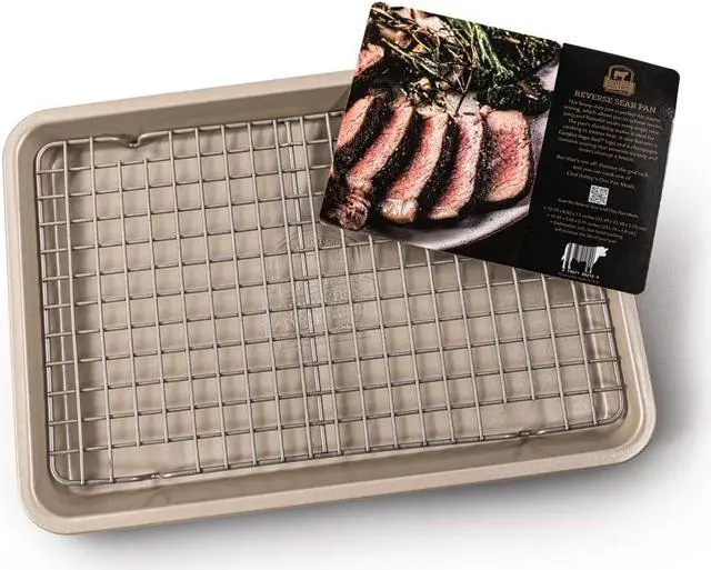 Alt view image 4 of 7 - Certified Angus Beef Roasting Pan with Wire Rack  Heavy-Duty Non-Stick Perfect for Reverse Searing