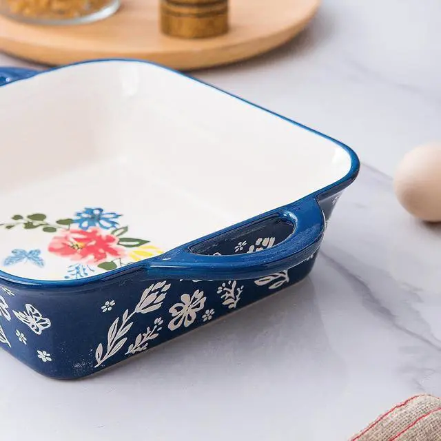 Alt view image 2 of 7 - Wisenvoy 8x8 Baking Pan Brownie Pan Casserole Dish Ceramic Baking Dish Casserole Dishes For Oven Square Baking Pan