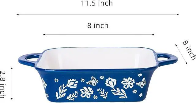 Alt view image 7 of 7 - Wisenvoy 8x8 Baking Pan Brownie Pan Casserole Dish Ceramic Baking Dish Casserole Dishes For Oven Square Baking Pan