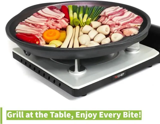 Alt view image 3 of 7 - TECHEF - Stovetop Korean BBQ Non-Stick Grill Pan, Made in Korea (Purple)