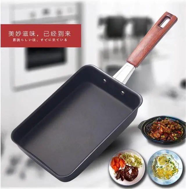 Alt view image 5 of 5 - JapanBargain 1811, Japanese Tamago Egg Pan Iron Omelet Pan Tamagoyaki Omelette Pan Rectangle Frying Pan, Induction Cookware Pan, Made in Japan
