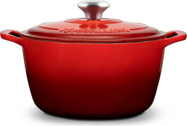 Alt view image 2 of 6 - Signature Enameled Cast Iron Dutch Oven, Non-Stick Serving Pot with Tight Fitting Lid for Perfect Roasting, Baking, Sauteing, and Bread Making | 2Q (1.9L) - Red