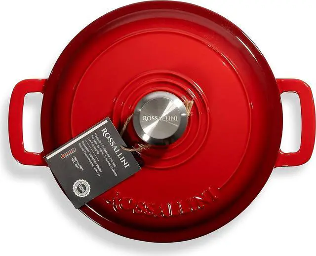 Alt view image 3 of 6 - Signature Enameled Cast Iron Dutch Oven, Non-Stick Serving Pot with Tight Fitting Lid for Perfect Roasting, Baking, Sauteing, and Bread Making | 2Q (1.9L) - Red