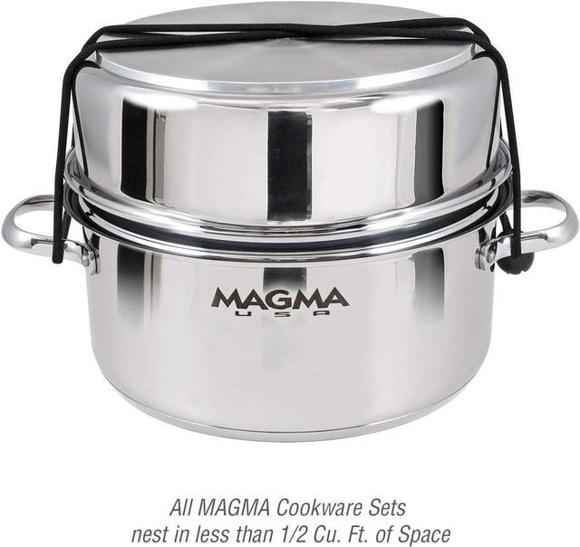 Alt view image 4 of 5 - Magma Products, A10-369-2-IND Gourmet Nesting Stainless Steel Induction Saute/Omelette Pan with Ceramica Non-Stick