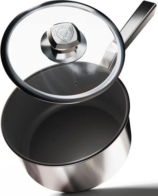 Main image of DALSTRONG Non Stick Stockpot - 3 QT - The Oberon Series - ETERNA NonStick Pan Coating - 3-Ply Aluminum Core Cookware - Silver Cooking Pots and Pans - w/Lid & Pot Protector