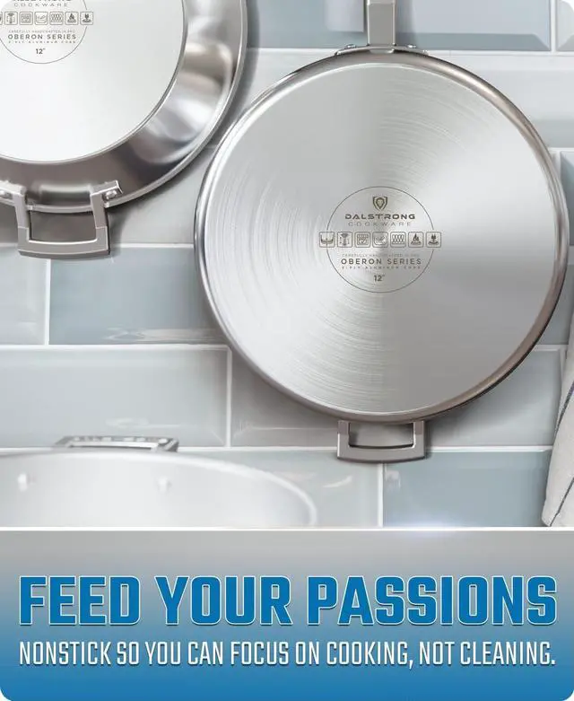 Alt view image 2 of 7 - DALSTRONG Non Stick Stockpot - 3 QT - The Oberon Series - ETERNA NonStick Pan Coating - 3-Ply Aluminum Core Cookware - Silver Cooking Pots and Pans - w/Lid & Pot Protector