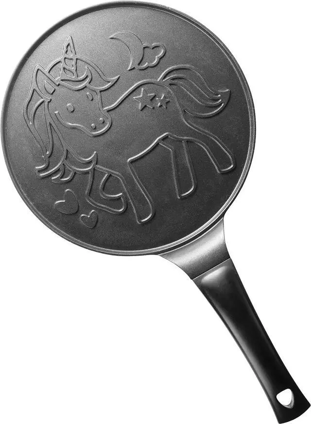 Alt view image 2 of 7 - CucinaPro Large 10" Unicorn Pancake Pan - Nonstick Skillet with Set of 6 Edible Food Markers for Decorating Pancakes, Aluminum, Electric and Gas Stovetop Compatible
