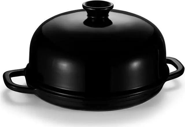 Main image of Kook Bread Oven, Sourdough Pan with Lid and Handles, Enameled Cast Iron Pan and Ceramic Lid, For Baking, Cooking, Roasting, Black