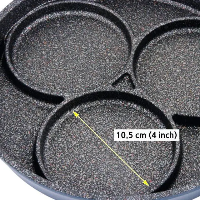 Alt view image 3 of 7 - UPIT 3-Cup Egg Frying Pan for Induction Stovetop, Nonstick Coating Aluminum Egg Cooker Pan